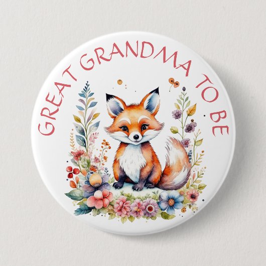 Grote oma om te zijn | Baby Fox Baby shower Ronde Button 7,6 Cm (Voorkant)