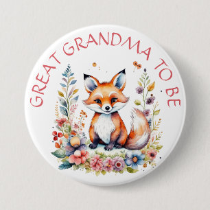Grote oma om te zijn   Baby Fox Baby shower Ronde Button 7,6 Cm