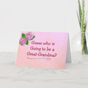 Grote Oma Pink en Polka Dot Aankondiging Kaart