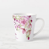 Grote oma Roze en paarse bloemen Latte Mok (Rechts)
