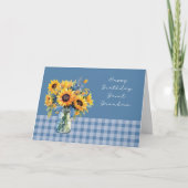 Grote Oma Verjaardag Zonnebloemen in Mason Jar Kaart (Voorkant)