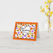 Grote oma's zijn liefdesherfst op jaardag kaart (Gele Bloem)