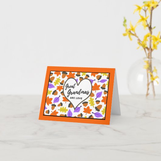 Grote oma's zijn liefdesherfst op jaardag kaart (Gele Bloem)