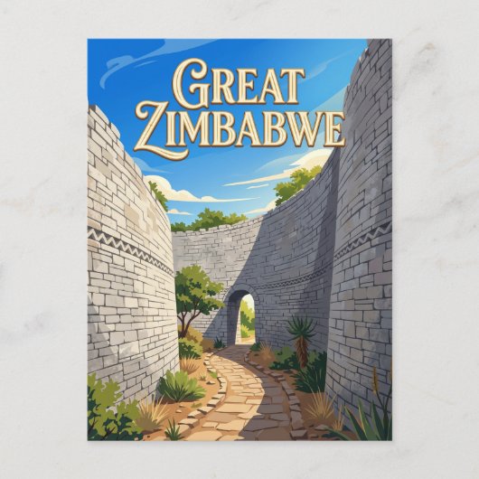 Grote Omheining Zimbabwe Briefkaart (Voorkant)