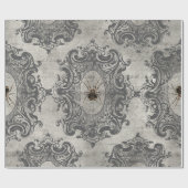 Grote omhulde spin op lichte grijs cadeaupapier (Vlak)