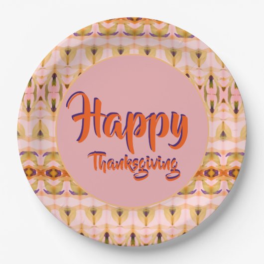 Grote Ontwerper Thanksgiving Papieren Decor Papieren Bordje (Voorkant)