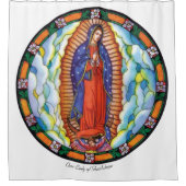 Grote Onze dame van Guadalupe White Douchegordijn (Voorkant)