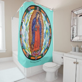 Grote Onze-dame van Guadalupe White Shower Curtain Douchegordijn