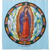 Grote Onze-dame van Guadalupe White Shower Curtain Douchegordijn (Voorkant)
