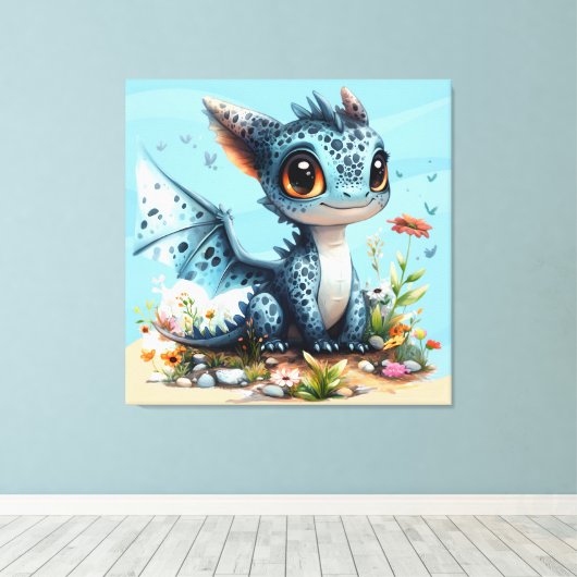 Grote Oog Draak Canvas Afdruk (Insitu (Houten vloer))