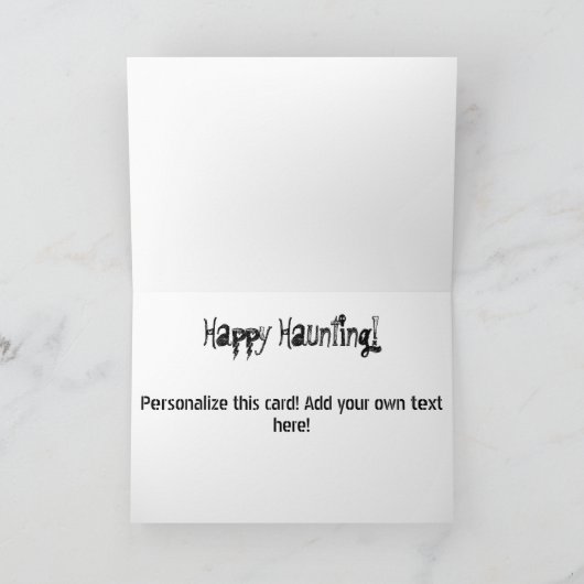 Grote Oog Grinnende Halloween Pompoen Zwarte Katte Kaart (Binnen)