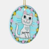 Grote Oog Kitten Kat Keramisch Ornament (Rechts)