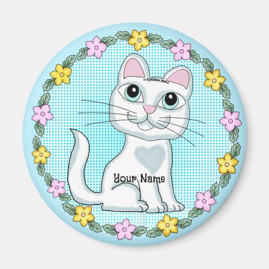 Grote Oog Kitten Kat Magneet (Voorkant)