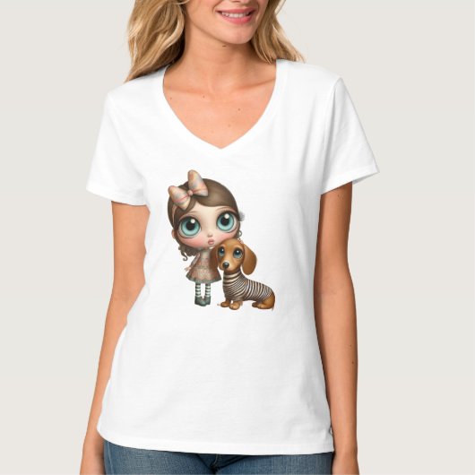 Grote Oog Teckel T-shirt (Voorkant)