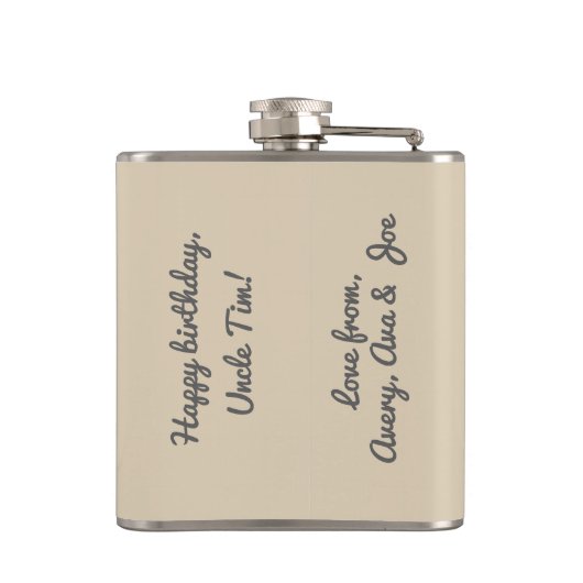 Grote oom herdenking heupfles (Achterkant)