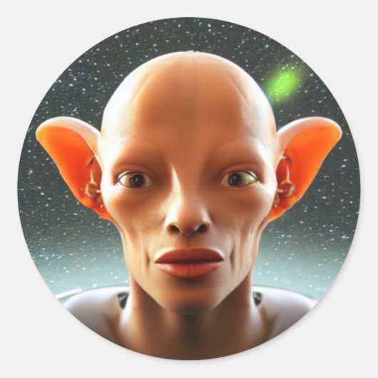Grote oorlogen Mensen als Alien in de ruimte Ronde Sticker (Voorkant)