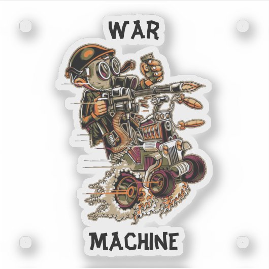 Grote Oorlogsmachine Sticker (Voorkant)