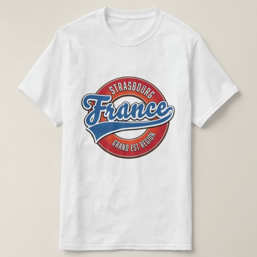 Grote Oost-Straatsburg Frankrijk Retro logo T-shirt (Design voorkant)