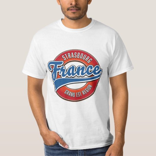 Grote Oost-Straatsburg Frankrijk Retro logo T-shirt (Voorkant)