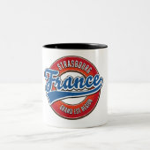 Grote Oost-Straatsburg Frankrijk Retro logo Tweekleurige Koffiemok (Center)
