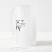 Grote op maat gemaakte monogram initiaal matglas bierpul (Voorkant links)