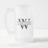 Grote op maat gemaakte monogram initiaal matglas bierpul (Links)