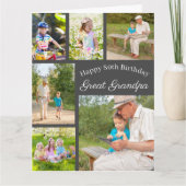 Grote Opa 6 Fotocollage Alle Leeftijd Grote Verjaa Kaart (Voorkant)