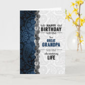 Grote opa Birthday Blue Paisley Kaart (Gele Bloem)