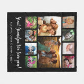 Grote Opa Cadeau Grootkinderen 10 Fotocollage Fleece Deken (Voorkant (Horizontaal))