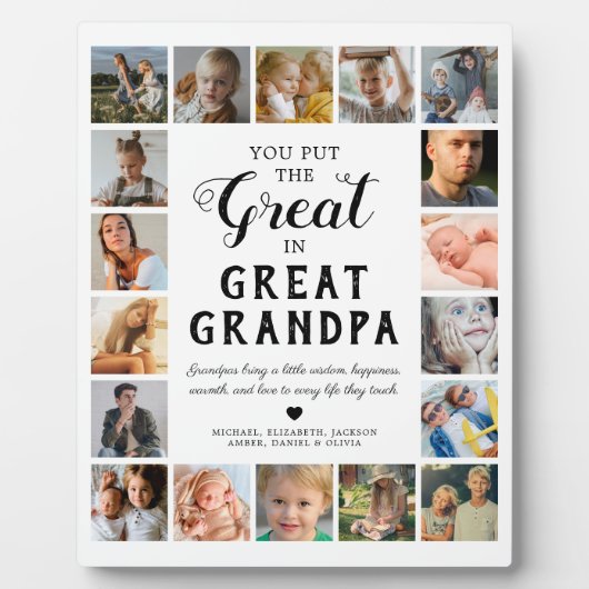 Grote Opa Foto Keepsake Fotoplaat (Voorkant)