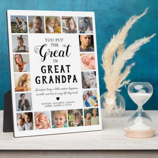 Grote Opa Foto Keepsake Fotoplaat (Zijkant)