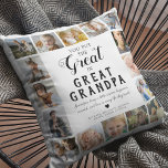 Grote Opa Fotocollage Kussen<br><div class="desc">Vier de onvergetelijke band tussen kleinkinderen en hun overgrootvader met ons hartverwarmende gepersonaliseerde fotokussen. Deze unieke souvenir met de innemende uitdrukking 'je zet de grote in overgrootvader', toont 16 openhartige foto's van gekoesterde momenten met de kleinkinderen. Elke foto is zorgvuldig gerangschikt en gelabeld met hun namen, omhuld met het warme...</div>