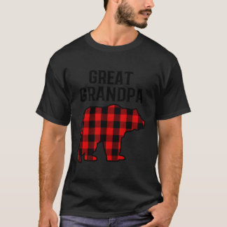 Grote Opa Gifts Rood Zwart Buffalo Plaid Beer T-shirt