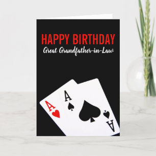 Grote Opa-In-Law Poker Verjaardag Kaart