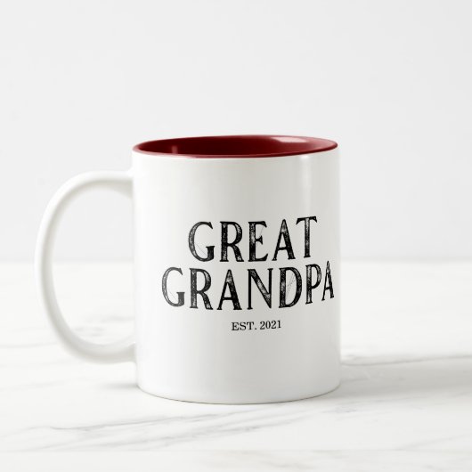 Grote opa-jaar ingesteld tweekleurige koffiemok (Links)