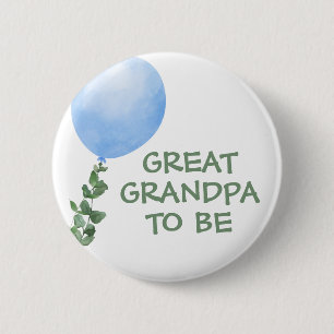 Grote Opa om Blue Balloon Baby shower te zijn Ronde Button 5,7 Cm