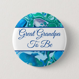 Grote opa om te worden   Baby shower van jongen Ronde Button 5,7 Cm