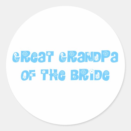 Grote opa van de Bride Ronde Sticker (Voorkant)