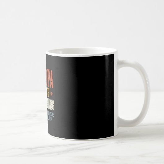 Grote opa weet alles vaderdag retro koffiemok (Rechts)