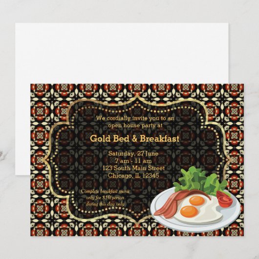 Grote opening Bed en ontbijt Kaart (Voorkant / Achterkant)