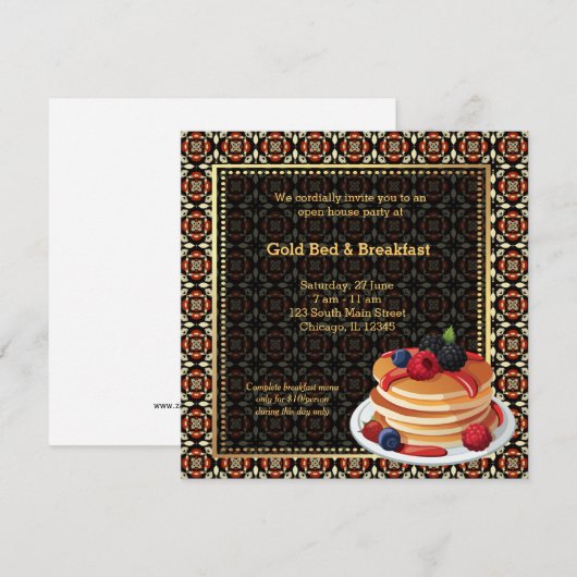Grote opening Bed en ontbijt Kaart (Voorkant / Achterkant)