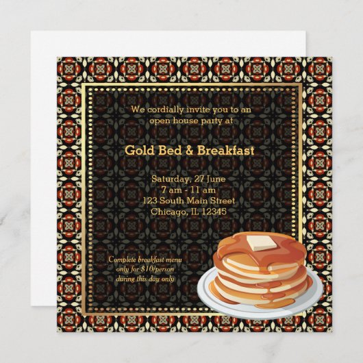 Grote opening Bed en ontbijt Kaart (Voorkant / Achterkant)