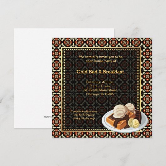 Grote opening Bed en ontbijt Kaart (Voorkant / Achterkant)