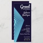 Grote opening Blauwe Neon Uitnodigingen (Voorkant / Achterkant)