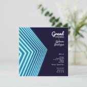 Grote opening Blauwe Neon Uitnodigingen (Staand voorkant)