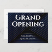 Grote opening Elegant Navy Blue Gold Business Briefkaart (Voorkant / Achterkant)