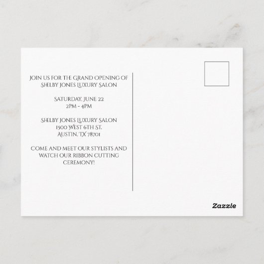 Grote opening Elegant Navy Blue Gold Business Briefkaart (Achterkant)