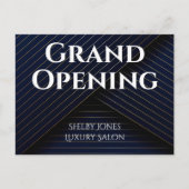 Grote opening Elegant Navy Blue Gold Business Briefkaart (Voorkant)