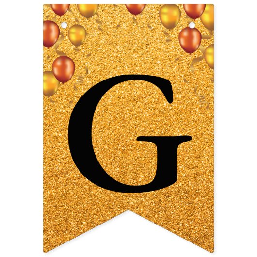 Grote opening Faux Gold Glitter Gold-ballonnen Vlaggetjes (Tweede vlag)