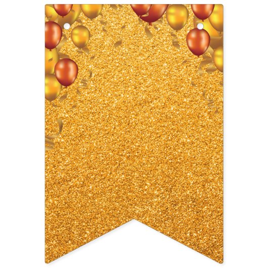 Grote opening Faux Gold Glitter Gold-ballonnen Vlaggetjes (Eerste vlag)